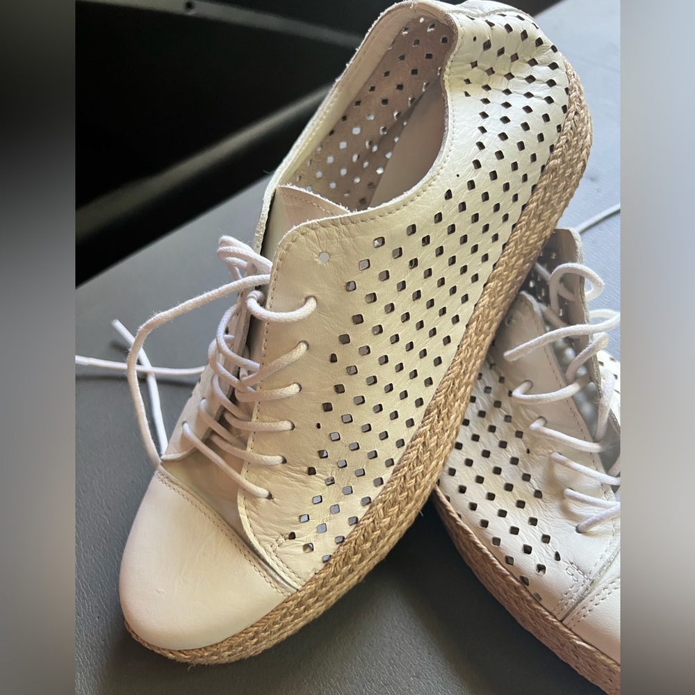 Matisse White Perforated Espadrilles